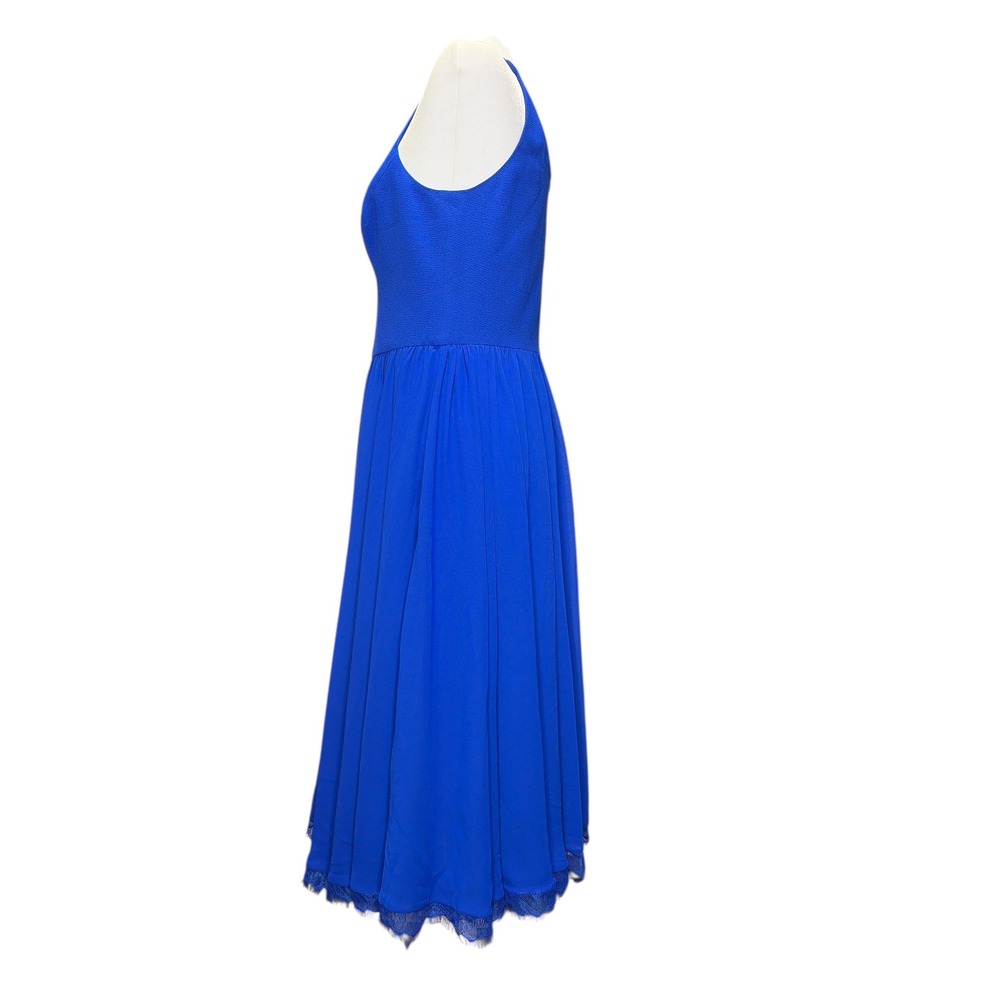 Dress the Population Alicia V-Neck Fit & Flare Dress Lace Trim Party Coctail SzM - Picture 3 of 4